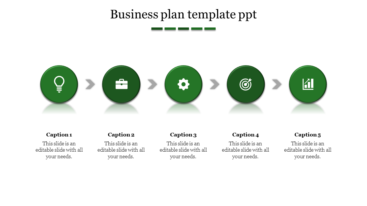 Innovative Business Plan Presentation with Five Node Slide